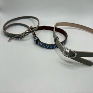 Set of 3 Leather Bands - Keep Collective Leather Bands - Leaf Charm Leather Band